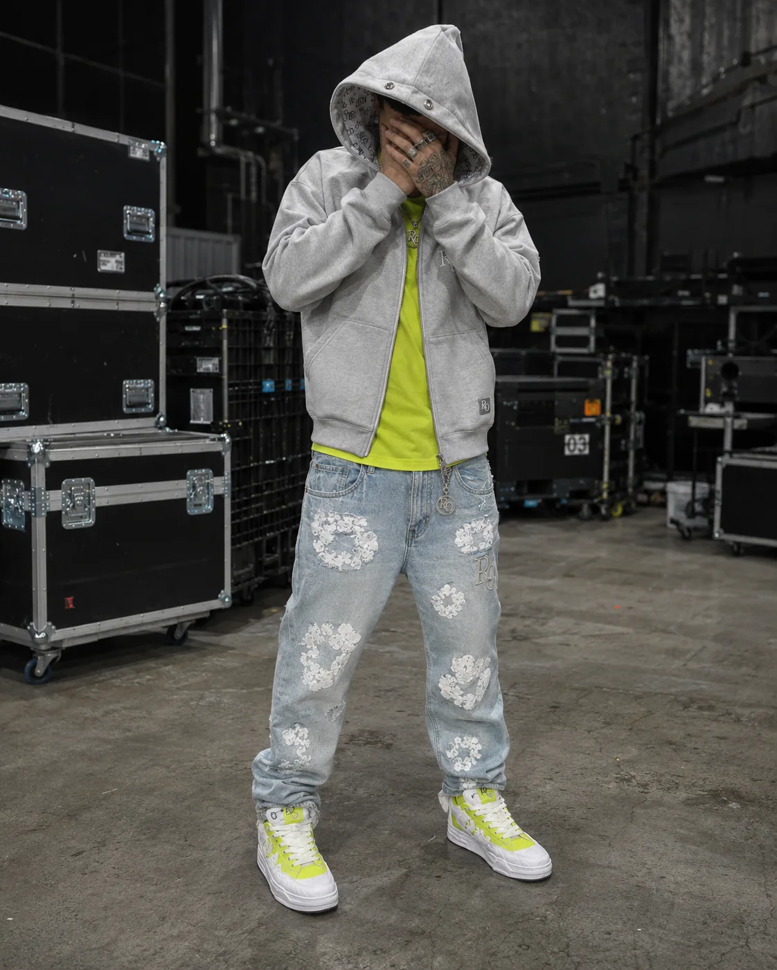 Rare Order cloud denim backstage